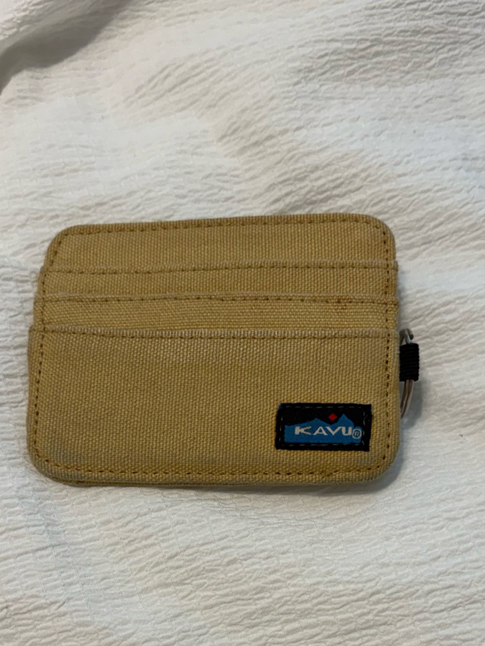 Kavu Tan Canvas Card Holder with Key Loop